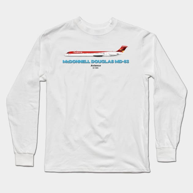 McDonnell Douglas MD-83 - Avianca Long Sleeve T-Shirt by TheArtofFlying